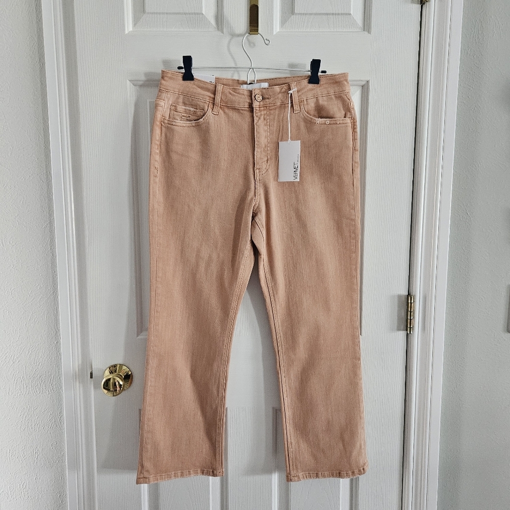 NWT Vervet Denim Bella High Rise Flare Jeans- Melon